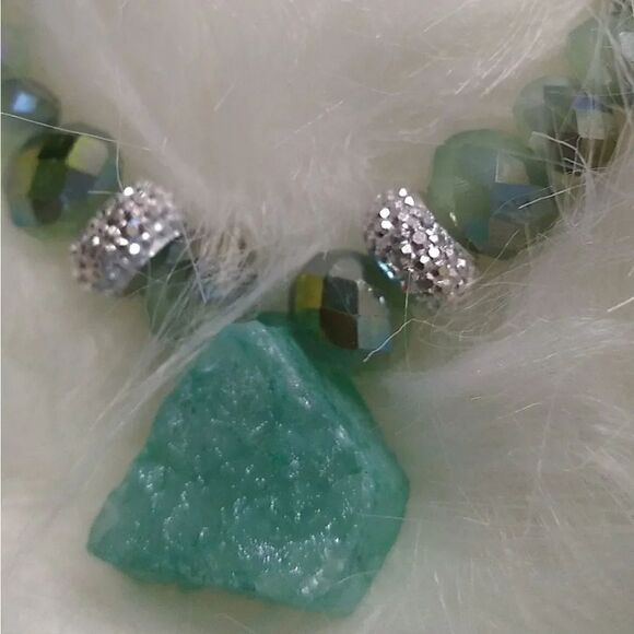 Green geode bracelet - Picture 1 of 2